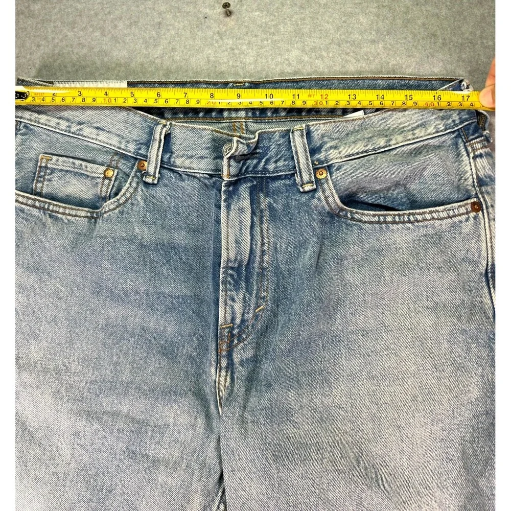 H&M Jeans Men's 34x32 Blue Denim Relaxed Fit Double Stitch Grunge Boho Americana